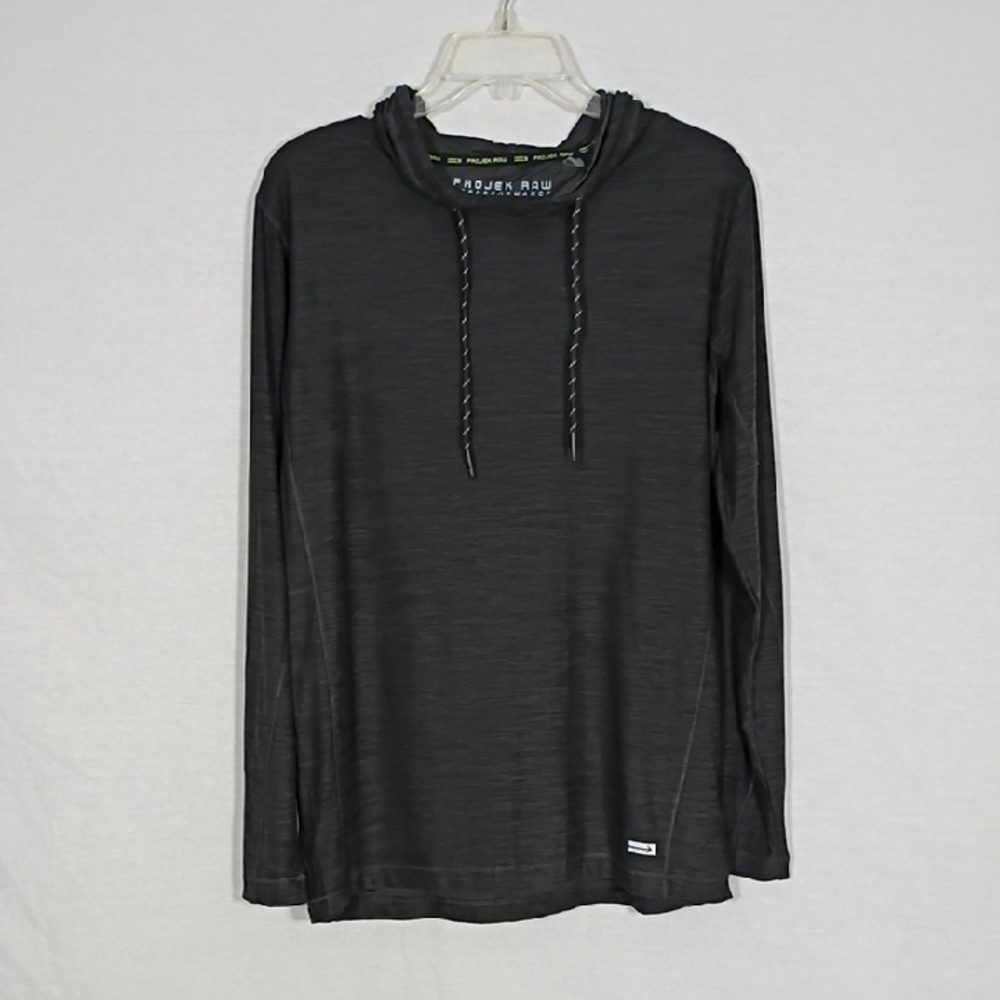 NWT Projek Raw Charcoal Space Dye Stretch Long Sleeve Hoodie Mens Size Small